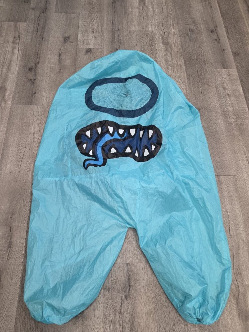 Among Us Inflatable cyan Costume With Monster kids one Size needs a blower